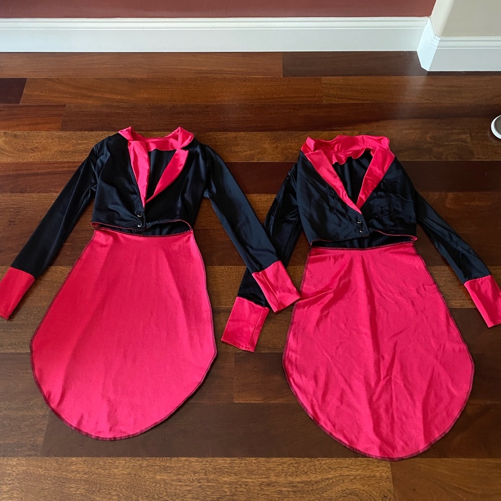 red and black collar jazz costume